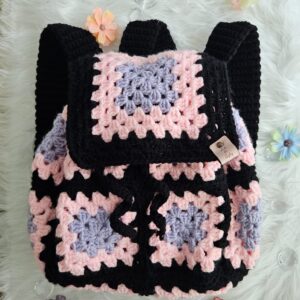 The Cozy Carryall Backpack - Bubblegum & Lilac on Black
