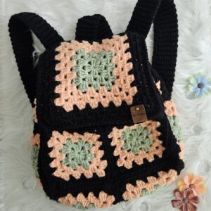 The Cozy Carryall Backpack - Pastel Peach & Earthy Green